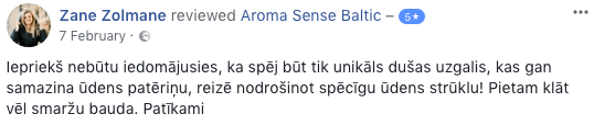 Отзывы клиентов - Aroma Sense Baltic  | +371 29458285